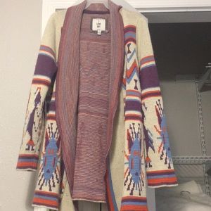 Wool tribal print cardigan